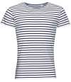 01398 SOL'S Miles Striped T-Shirt White / Navy colour image